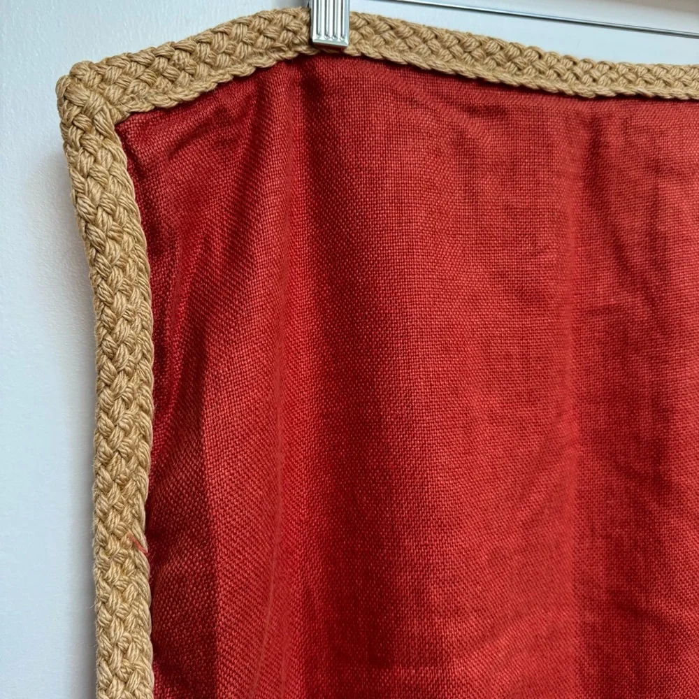 Pottery Barn 100% Linen Jute Braided‎ Trim Pillow Cover 20X20